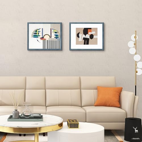 Frametory 2 Pack 16x20 Blue Picture Frame with Real Glass Mat for 11x14