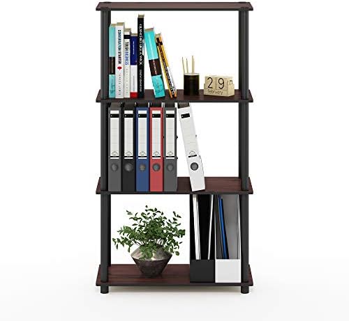 Furinno Turn-N-Tube Toolless 4-Tier Storage Shelves, Dark Cherry