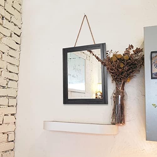 AAZZKANG Black Mirrors for Wall Rectangle Wood Framed Hanging Mirror | Decorative for Bedroom Living Room Bathroom Home Entryway