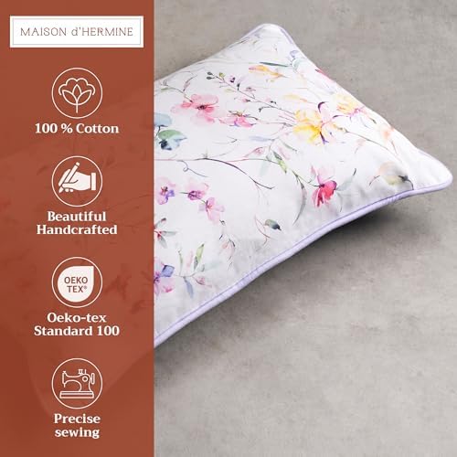 Maison d' Hermine Throw Pillow Covers 100% Cotton (12" x 20" - Pack of 1)