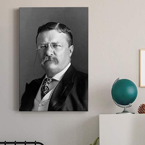 Renditions Gallery Theodore Roosevelt Presidental Portrait Wall Art, Premium Gallery Wrapped Canvas Decor, Ready to Hang, 48 in H x 32 in W, Made in America Print