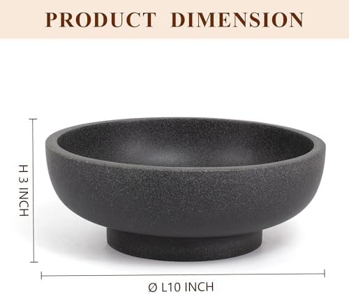 YMXYJM Decorative Resin Bowl, Large Fruit Bowl, Artificial Stone Black