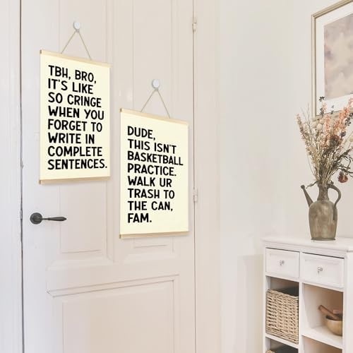 CGBHW Funny Classroom Themes Decoration Sets Poster Hanger Frame 12x16 Inch, Motivational Growth Reminders Posters Wall Art Hanging Decor for Middle School Math Classroom Playroom Kids Room, High School Gifts for English Teacher Teens