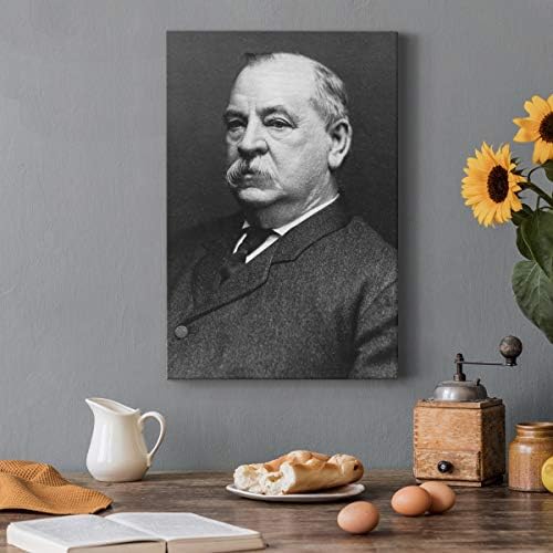 Renditions Gallery Grover Cleveland Presidental Portrait Wall Art, Premium Gallery Wrapped Canvas Decor, Ready to Hang, 48 in H x 32 in W, Made in America Print