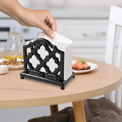 JOGREFUL Cast Iron Napkin Holder, Kitchen Organizer Classic Black