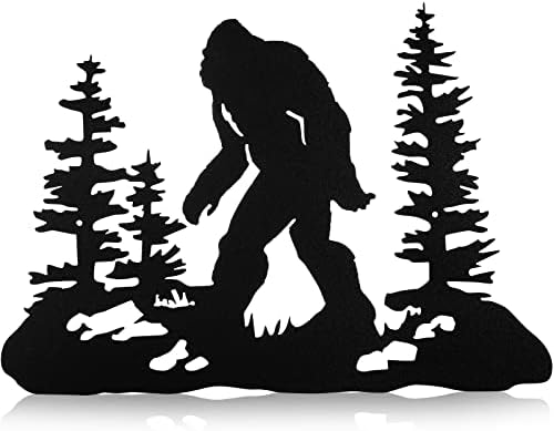 Demissle Big Foot Sasquatch Gifts 16" x 11" Big Foot Wall Art Yard Decor for Metal Sign Sasquatch Garden Statue Ornament Gifts Decorations for Dad Mens Home Garden Outdoor Indoor(Black)
