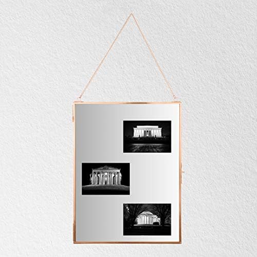 Koyal Wholesale Modern Rose Gold Frame Mirror for Wall, Large 12x16 Inch Hanging Rectangle Wall Mirror Photo Cabinet with Lock, Rectangle Mirrors for Wall Entryway, Bedroom, Bathroom