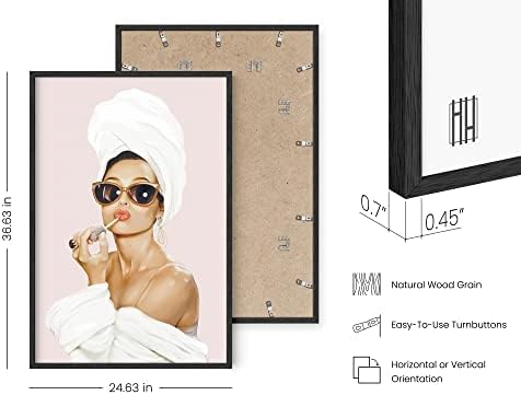 Haus and Hues Audrey Hepburn Wall Art and Wall Decor Audrey Hepburn Poster Hollywood Wall Art, Audrey Hepburn Pictures for Wall, Vanity Room Wall Art (24" x 36" Framed Black)