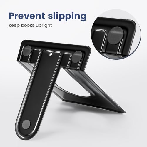 HappyHapi 7 Pairs Book Ends, Heavy Duty Bookends for Shelves, Black