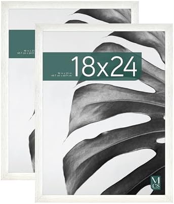 MCS Studio Gallery Poster Frame, 18x24, White Woodgrain, 2-Pack
