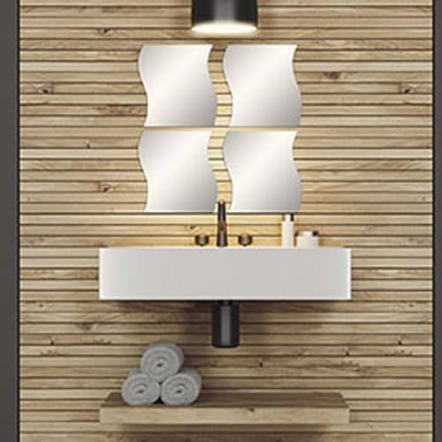 EVIDECO French Home Goods Big Decorative Wall Self Adhesive Shaped Mirrors - Set of 4