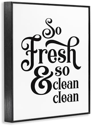 Stupell Industries 'So Fresh and Clean Phrase Laundry Room Humor', Framed Giclee Art, Black, 16 x 20 Inches, Easy to Hang and Sturdy, Made in USA, by Lettered and Lined