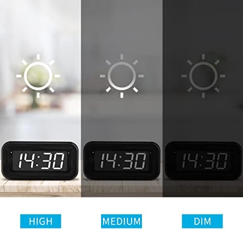 KWANWA Kids Alarm Clock, White LED, Battery, Auto-Night Mode, 12Hr/24Hr, Small, Travel, Bedside, Wall-Mount/Table-top, Easy to Read