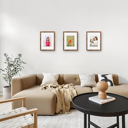 Picrit 9x12 Picture Frame Set of 12, Modern Gallery Wall Frames, Brown