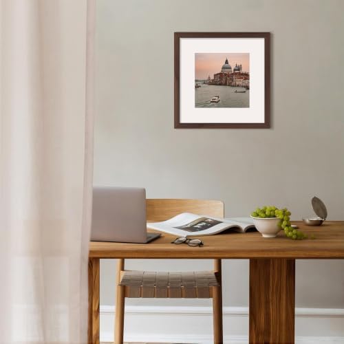 Vittanly 12x12 Picture Frames Set of 5, Wall Mounting, Light Brown