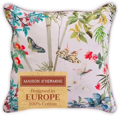 Maison d' Hermine Throw Pillow Covers 100% Cotton (18" x 18" - Pack of 1)