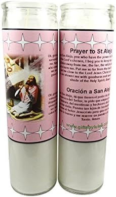Set of 2 St Alejo Prayer Candles 2 Veladoras De San Alejo
