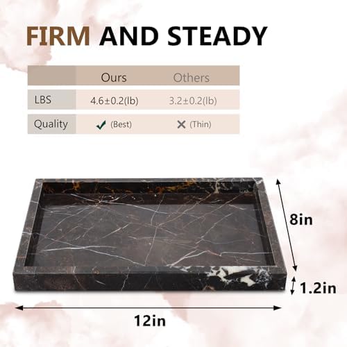 Real Natural Marble Tray for Bathroom, Vanity, Kitchen Counter & Desktop