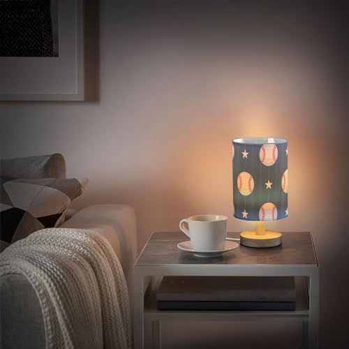 Sport Baseball LED Table Lamp with USB Port Rechargeable Lamps Bedroom Lamps for Nightstand Living Room Dorm Home Office Desk