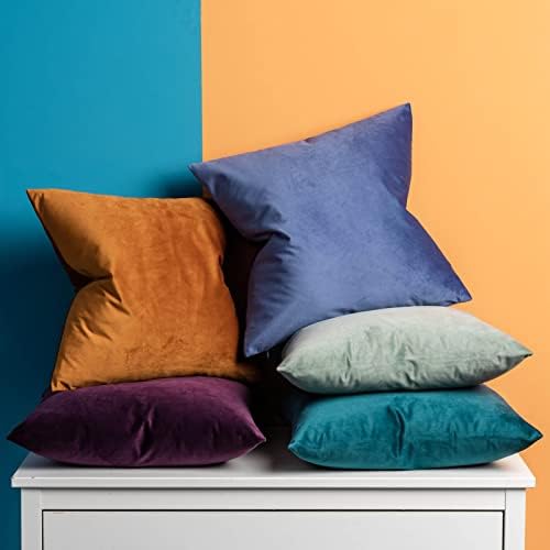 JUSPURBET 12x20 Lumbar Velvet Throw Pillow Covers Set of 2,Eggplant Purple