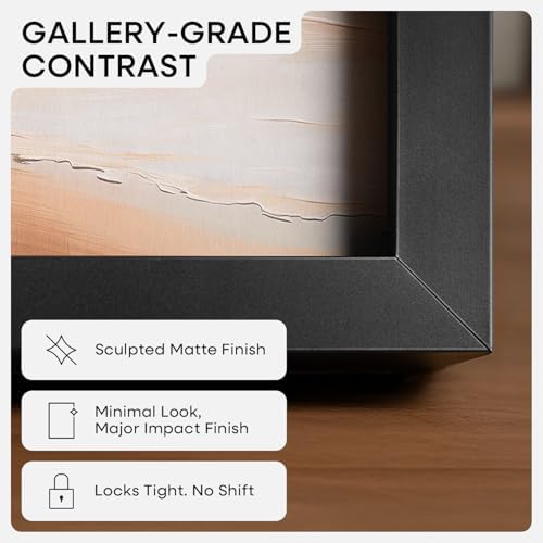 Homeforia 6x6 Black Picture Frame, High-End Metal, 4x4 Mat, Glass