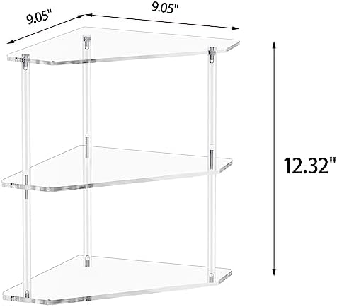 Tasybox Corner Shelf, 2 Tier Bathroom Counter Organizer Acrylic Organizer