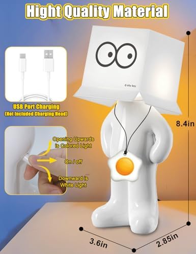 Fathers Day Gift Shy Man Lamp-Creative Gag Funny Night Light LED Table Lamp,Bedside Night Light, White Elephant Novelty Gifts for Men Women Christmas Valentines Day Him Her((Two Modes)