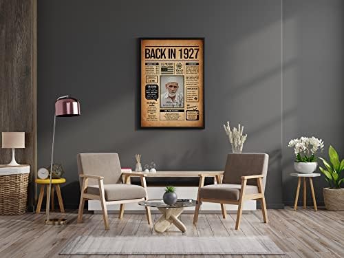 Back in 1927 Poster Sign, Personalized Birthday Gifts Idea, Custom 1927 Historical Birthday Newspaper, Born in 1927 Birthday Party Decorations, Fun Fact for the Day You Were Born, Decor Art Print