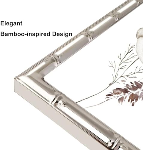 8x10 Picture Frame with Elegant Metal Bamboo Design, 8 x 10 Photo Frames with HD Real Glass, Versatile Display for Tabletop or Wall Mounting, Great for Home Decor and Gift Giving