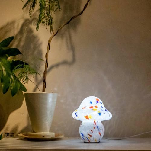 HEQET Mushroom Lamp for Bedroom,Mid Century Modern Lamp for Nightstand, Dimmable Retro Egg Tart Bedside Small Lamps,Unique Home Mushroom Decor Aesthetic Cute Table Lamps for Living Room