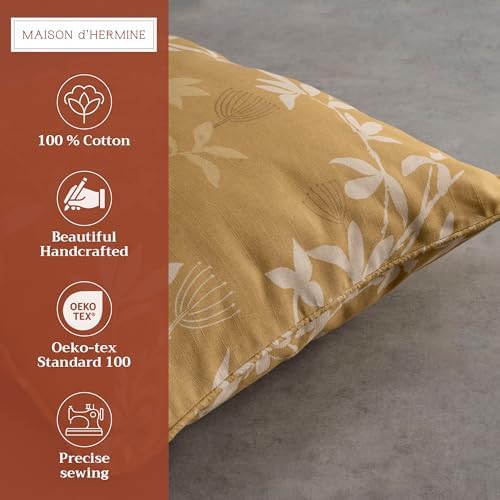 Maison d' Hermine Throw Pillow Covers 100% Cotton (18" x 18" - Pack of 1)