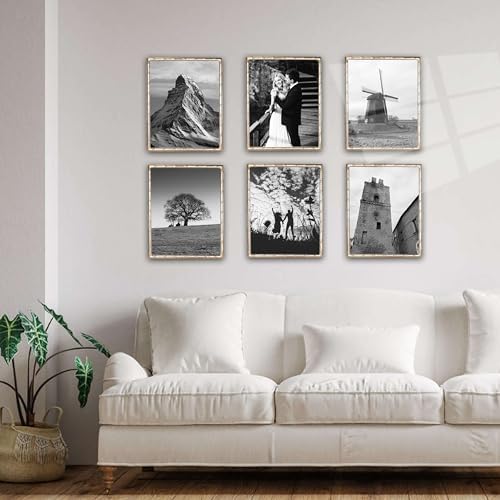 4x6 Gold Picture Frame with Elegant Metal Bamboo Design, 4 x 6 Photo Frames with HD Real Glass, Versatile Display for Tabletop or Wall Mounting, Great for Home Decor and Gift Giving (2Pcs)
