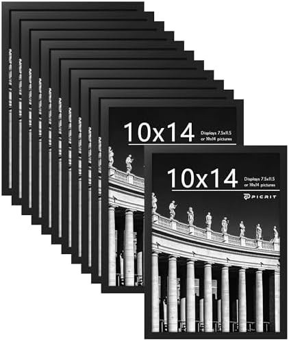 Picrit 10x14 Picture Frame Set of 12, Modern Gallery Wall Frames, Black