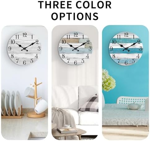 KECYET 14 Inch Wall Clock Battery Operated Silent Non Ticking Nautical