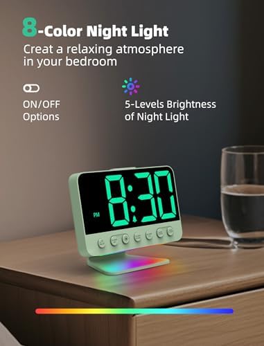 Odokee Digital Alarm Clocks for Bedrooms with Large Bold Number