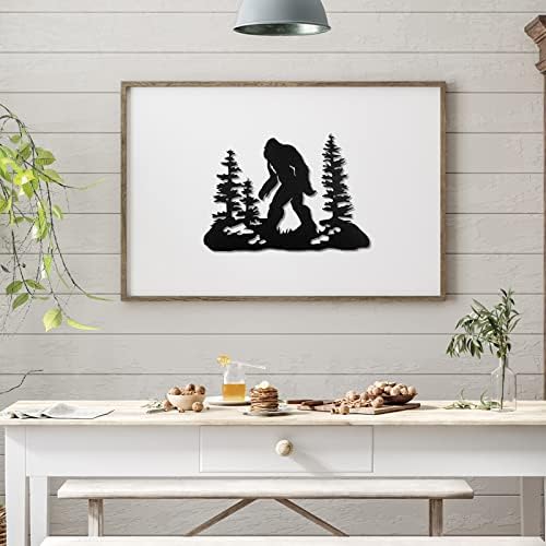 Demissle Big Foot Sasquatch Gifts 16" x 11" Big Foot Wall Art Yard Decor for Metal Sign Sasquatch Garden Statue Ornament Gifts Decorations for Dad Mens Home Garden Outdoor Indoor(Black)