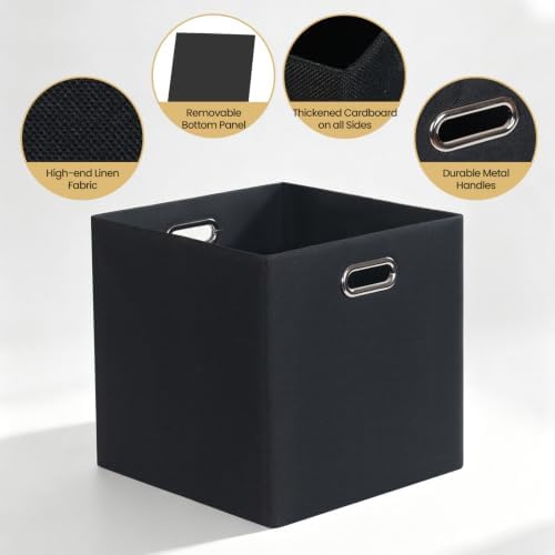 13x13 Storage Cubes Basket Containers for Shelf Cabinet Bookcase Boxes