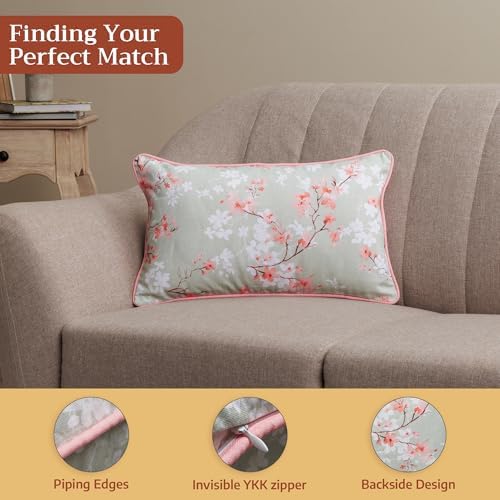 Maison d' Hermine Throw Pillow Covers 100% Cotton (12" x 20" - Pack of 1)