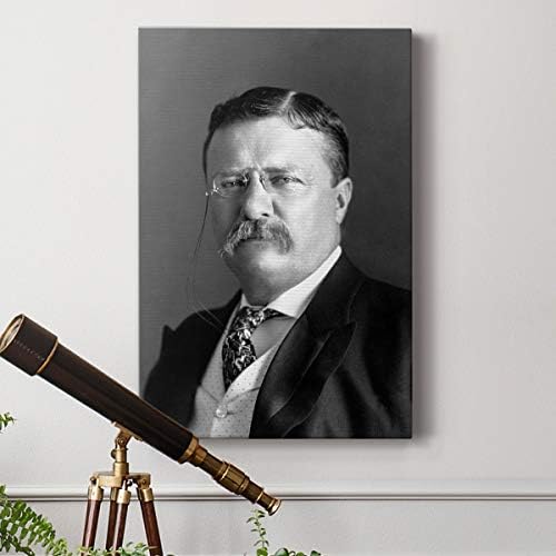 Renditions Gallery Theodore Roosevelt Presidental Portrait Wall Art, Premium Gallery Wrapped Canvas Decor, Ready to Hang, 27 in H x 16 in W, Made in America Print