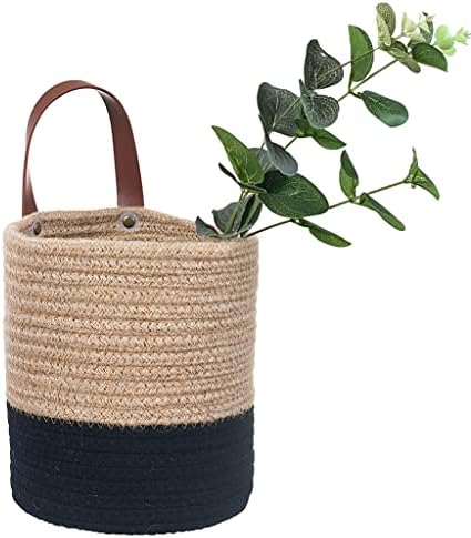 Wall Hanging Storage Basket, Woven Plant Holder for Organizing, 6.3” x 7"