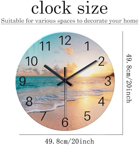 Large Glass Wall Clocks Battery Operated 20 Inch