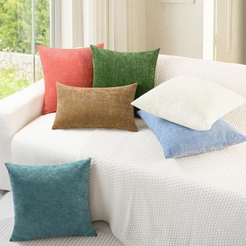 CaliTime Decorative Couch Throw Pillow Covers 20 X 12 Inches Forest Green