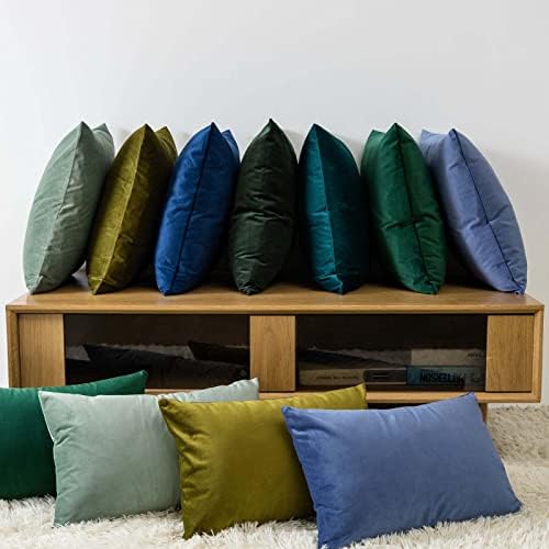 JUSPURBET Decorative Velvet Throw Pillow Covers 20x20 Set of 2,Army Green