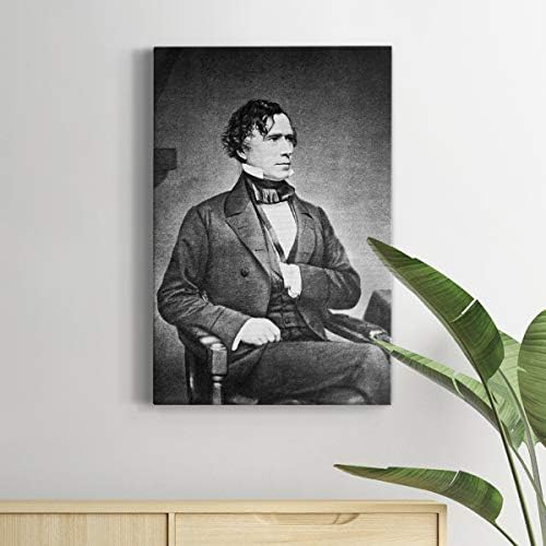 Renditions Gallery Franklin Pierce Presidental Portrait Wall Art, Premium Gallery Wrapped Canvas Decor, Ready to Hang, 27 in H x 16 in W, Made in America Print