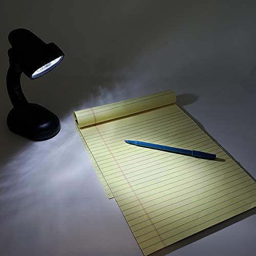 Set of 2 LED Black Desk Reading Lamp and Portable Study Lamp with 12 Led Bulbs and Bright Study Lamp for Work Station Illumination & Emergency Situations and Battery Operated Reading Lights