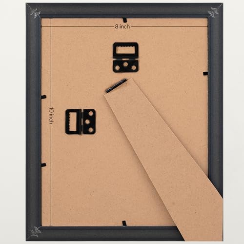 eletecpro 8x10 Vintage Picture Frame, Glass Cover, Brown, 2-Pack