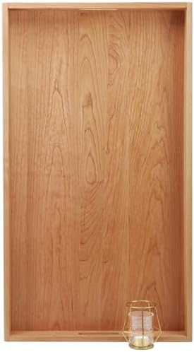 32"x 18" Large Cherry Wood Rectangle Ottoman Serving Tray