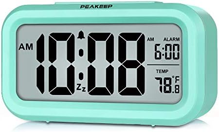 Peakeep Night Light Digital Alarm Clock Battery Operated Indoor Temperature
