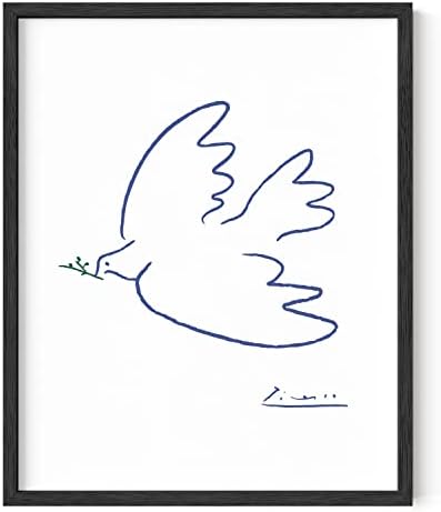 HAUS AND HUES Dove of Peace Art Print Picasso Wall Art - Pablo Picasso Line Drawings Prints Pablo Picasso Artwork Picasso Posters Modern Picasso Picture Picasso Dove (Unframed 16x20)