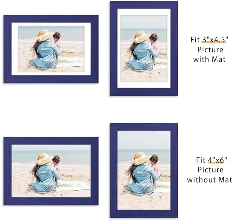 Picrit 4x6 Picture Frame Set of 12, Modern Gallery Wall Frames, Navy Blue